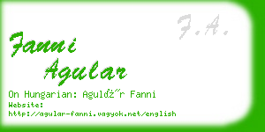 fanni agular business card